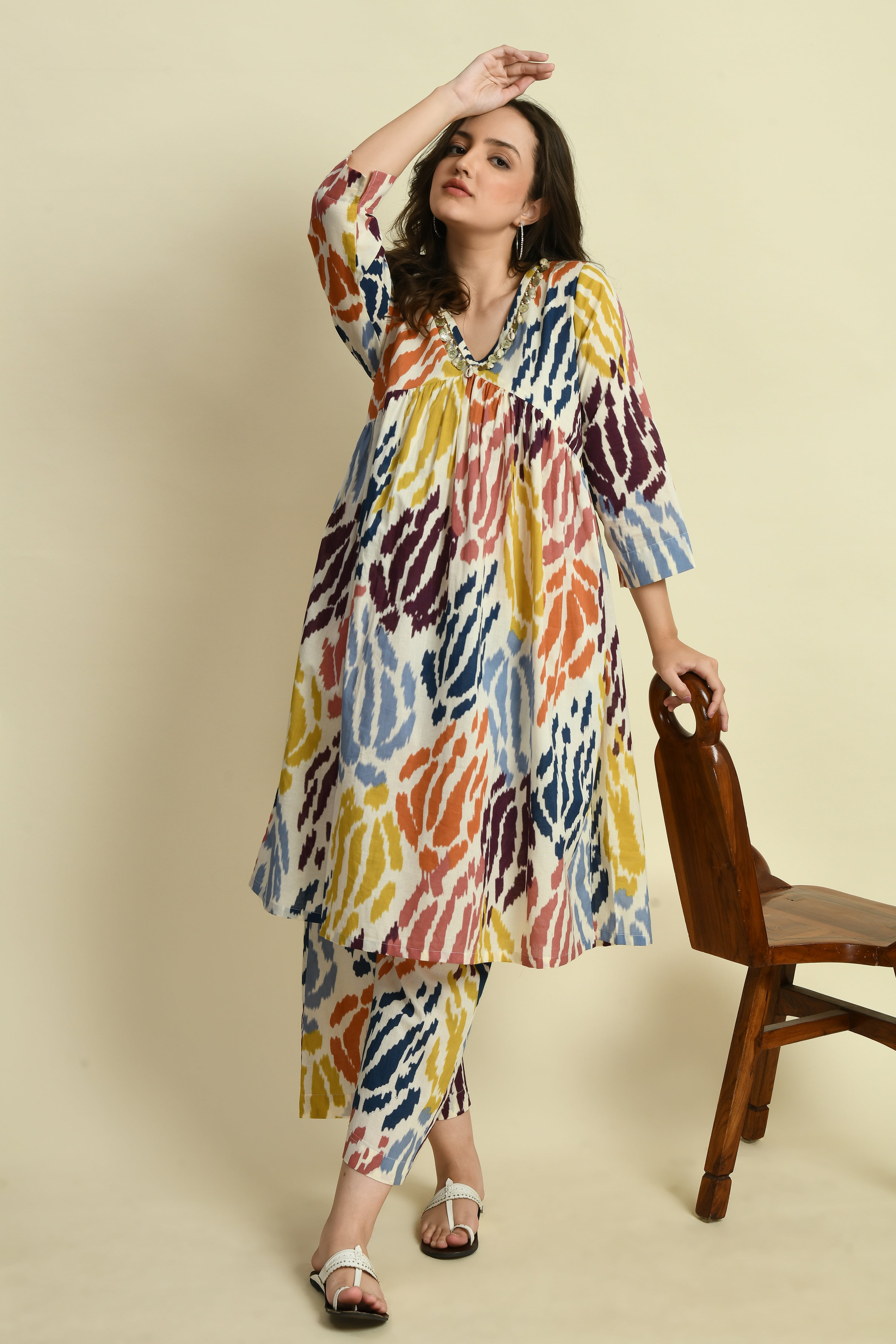 Gather on Yock Kurta Set | Gathered Kurta For Women